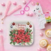 Kerstgroet, feestelijk, papieren bordje (Feest)