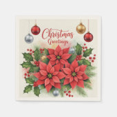 Kerstgroet, feestelijk, servet (Voorkant)