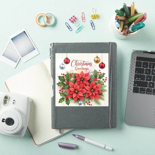 Kerstgroet, feestelijk, sticker (iPad Cover)