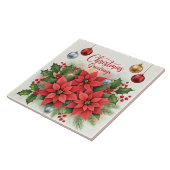 Kerstgroet, feestelijk, tegeltje (Zijkant)