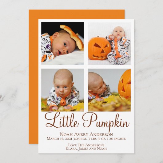 Kerstgroet Foto Geboorteaankondiging Kaart (Voorkant / Achterkant)