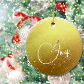 Kerstgroet Foto Joy Gold Keramisch Ornament