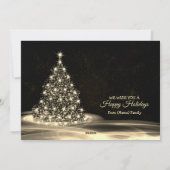 Kerstgroet Golden Shiny Winter Black Feestdagenkaart (Achterkant)