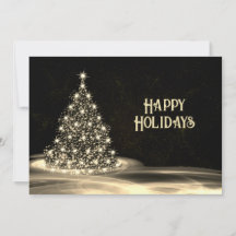 Kerstgroet Golden Tree Winter