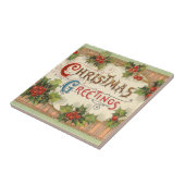 Kerstgroet Holly Tegeltje (Zijkant)