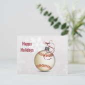 Kerstgroet honkbal feestdagenkaart (Staand voorkant)
