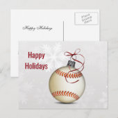 Kerstgroet honkbal feestdagenkaart (Voorkant / Achterkant)