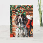 Kerstgroet Ierse Setter-hond Kaart (Voorkant)