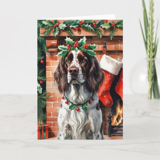 Kerstgroet Ierse Setter-hond Kaart (Voorkant)