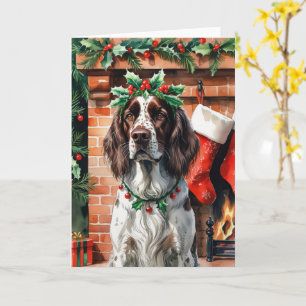Kerstgroet Ierse Setter-hond Kaart