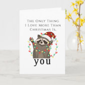 Kerstgroet Ik wil je graag wilde racoon Ca Kaart (Gele Bloem)