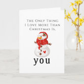 Kerstgroet Ik wil je Snowman Kaart (Gele Bloem)