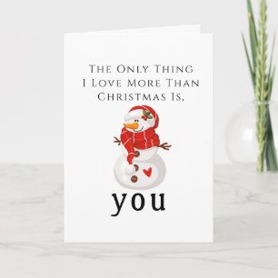 Kerstgroet Ik wil jij Sneeuwman Kaart