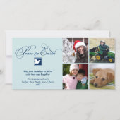 Kerstgroet in Navyblauw met vredesduif Feestdagenkaart (Voorkant)