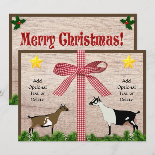 Kerstgroet in Nigeriaanse en alpiene geit Feestdagenkaart (Voorkant / Achterkant)