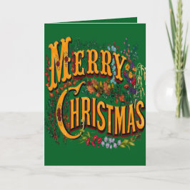 Kerstgroet in vintage stijl feestdagen kaart