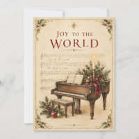 Kerstgroet in vintage stijl, klassieke muziek