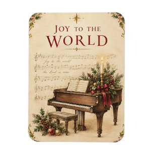 Kerstgroet in vintage stijl, klassieke muziek magneet