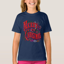 Kerstgroet in vintage stijl t-shirt