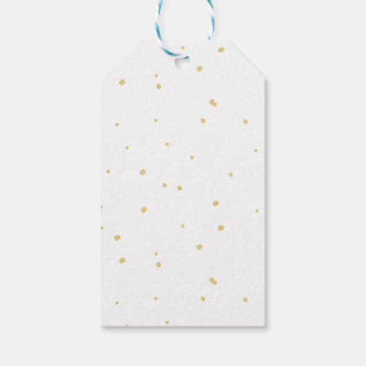 Kerstgroet Joy Blauw Goud Kleur Cadeaulabel (Achterkant)