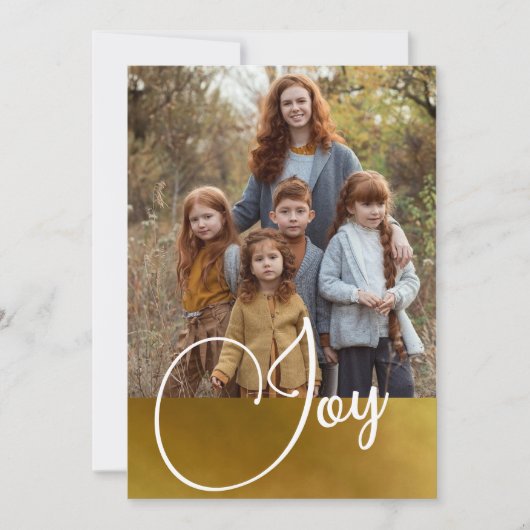 Kerstgroet Joy Foto Feestdagenkaart (Voorkant)