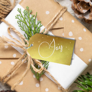 Kerstgroet Joy Gold Kleur Cadeaulabel