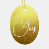 Kerstgroet Joy Photo Gold Spots Keramisch Ornament (Achterkant)