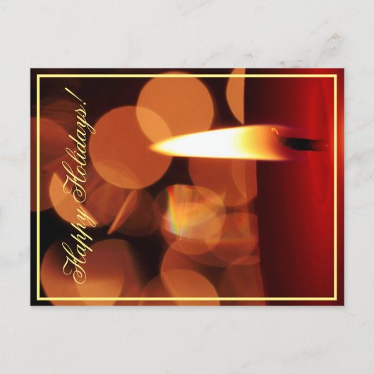 Kerstgroet Kaars Licht Kaart (Voorkant)