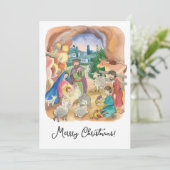 Kerstgroet kaart, Klein Jezus Christ Kaart (Staand voorkant)