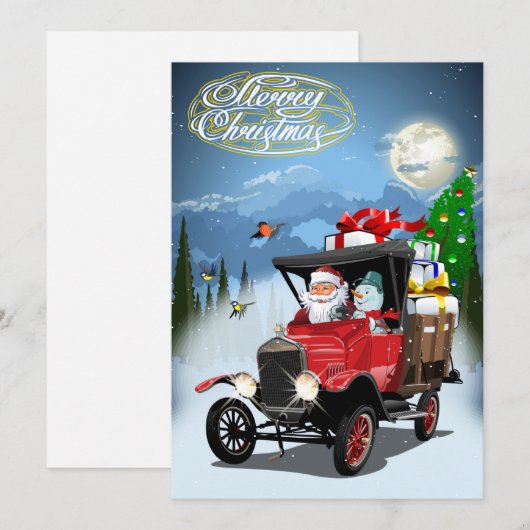 Kerstgroet kerstkaart (Voorkant / Achterkant)