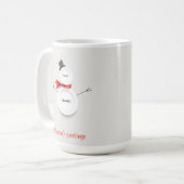 Kerstgroet Knopen Sneeuwman Kerstmok Koffiemok (Voorkant links)