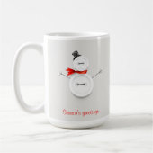 Kerstgroet Knopen Sneeuwman Kerstmok Koffiemok (Links)