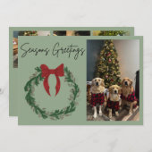 Kerstgroet Krans Fotokaart Feestdagenkaart (Voorkant / Achterkant)