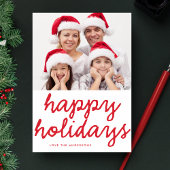 Kerstgroet Lettering Rood Multi Foto Feestdagenkaart