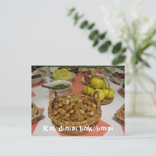 Kerstgroet Litouws Briefkaart (Staand voorkant)