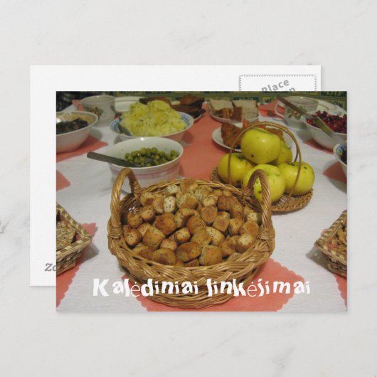 Kerstgroet Litouws Briefkaart (Voorkant / Achterkant)