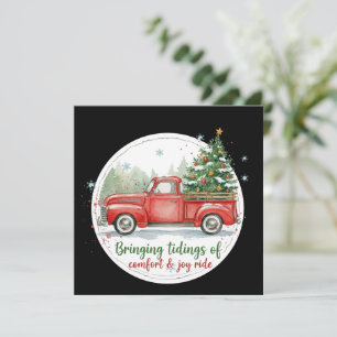 Kerstgroet met comfort en vreugde rit grappige ker feestdagenkaart