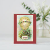 Kerstgroet met datum feestdagenkaart (Staand voorkant)