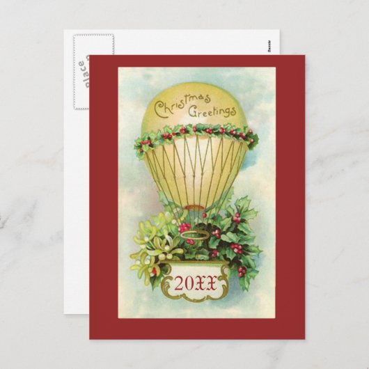 Kerstgroet met datum feestdagenkaart (Voorkant / Achterkant)