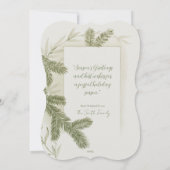 Kerstgroet met dennenboom op auto feestdagenkaart (Achterkant)