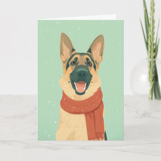 Kerstgroet met Duitse Herder Kaart (Voorkant)