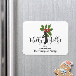 Kerstgroet met een moppige pinguïn magneet