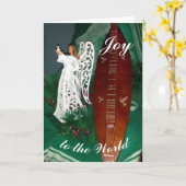 Kerstgroet met engel en bergdulcimer kaart (Gele Bloem)