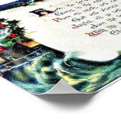 Kerstgroet met gestelde wensen, lichtzinnig poster (Hoek)