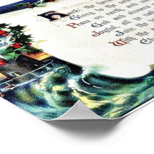 Kerstgroet met gestelde wensen, lichtzinnig poster (Hoek)