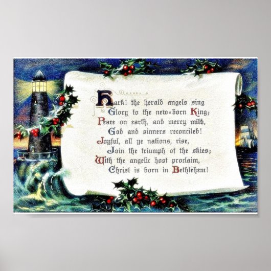 Kerstgroet met gestelde wensen, lichtzinnig poster (Voorkant)