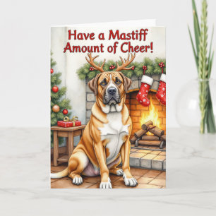 Kerstgroet met grappige Bullmastiff Kaart