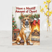 Kerstgroet met grappige Bullmastiff Kaart (Gele Bloem)