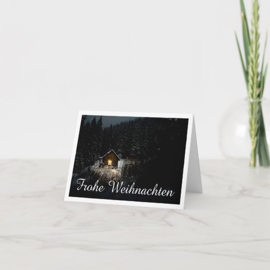 Kerstgroet met heksenhuis kaart (Voorkant)
