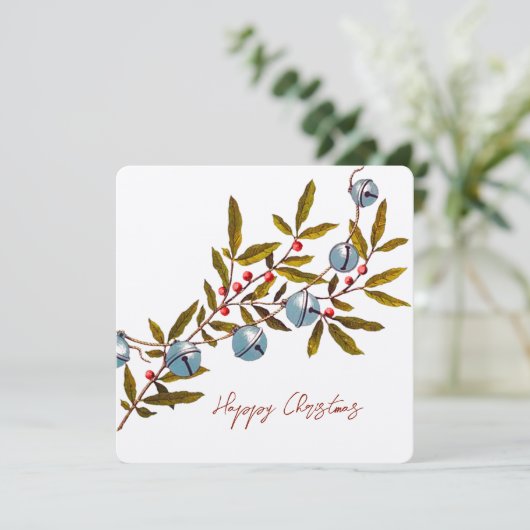 Kerstgroet met Jingle Bells Feestdagenkaart (Staand voorkant)